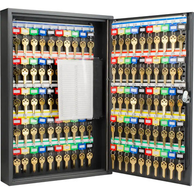 100 Position Hooks Black Steel Safe Key Cabinet Storage With Security Key Lock