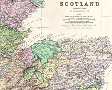 map of Northern Scotland Section by Johnston Royal Atlas original 1869