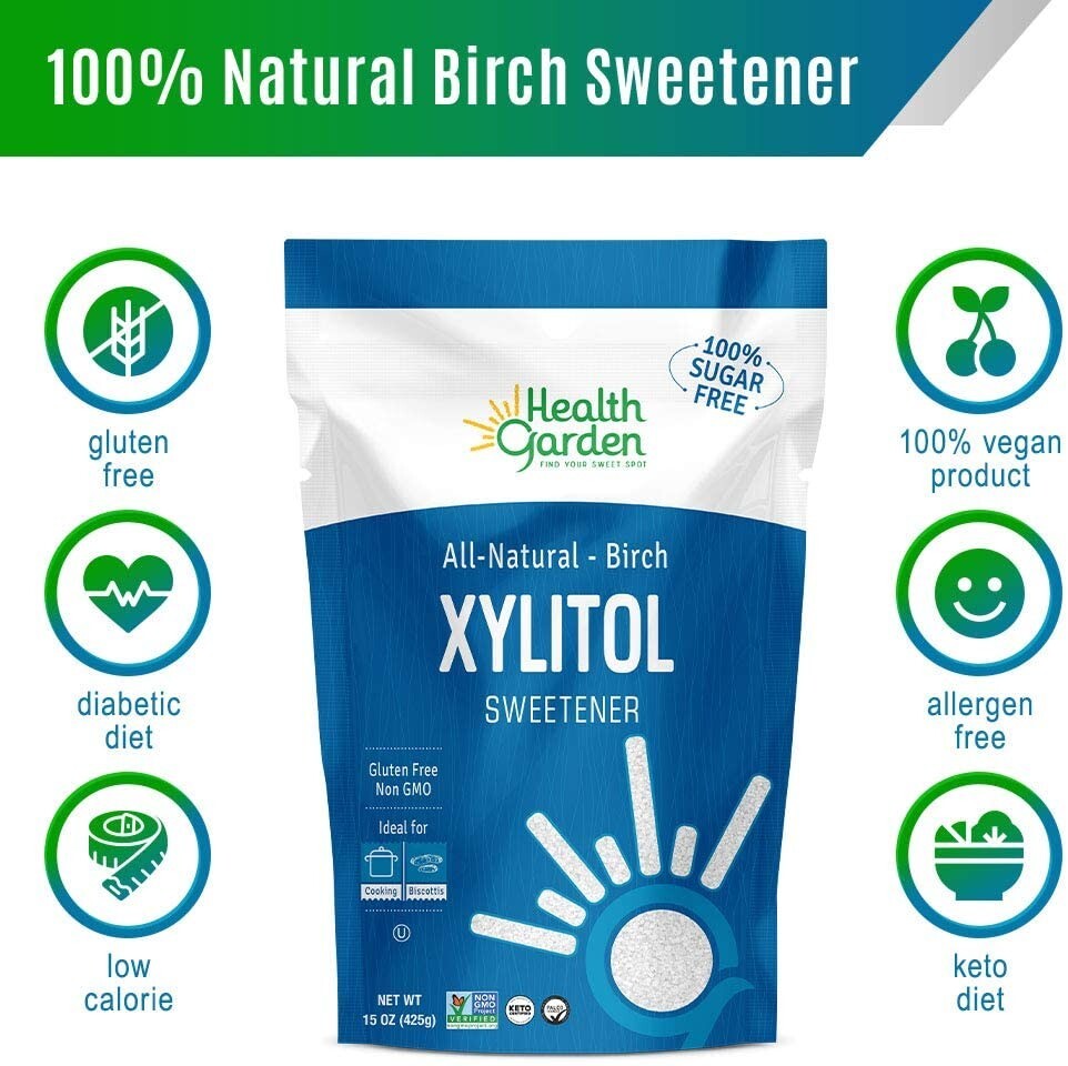 Health Garden Real Birch Xylitol, 5 lbs. (Pack of 2) - FREE Shipping