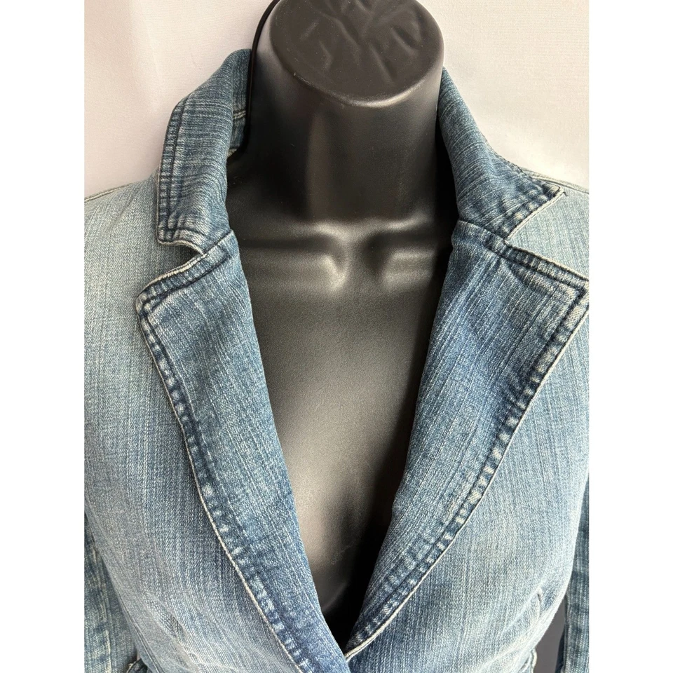 Chaqueta Blazer Vaquera Wax Jean por DMBM Y2K Talla S Grunge Años 2000 Ajustada Lavado Ácido Foto 2 de 4