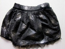New 20.00 SONOMA Girls Scooter Skirt with Undershorts Black/Silver - Size: 5