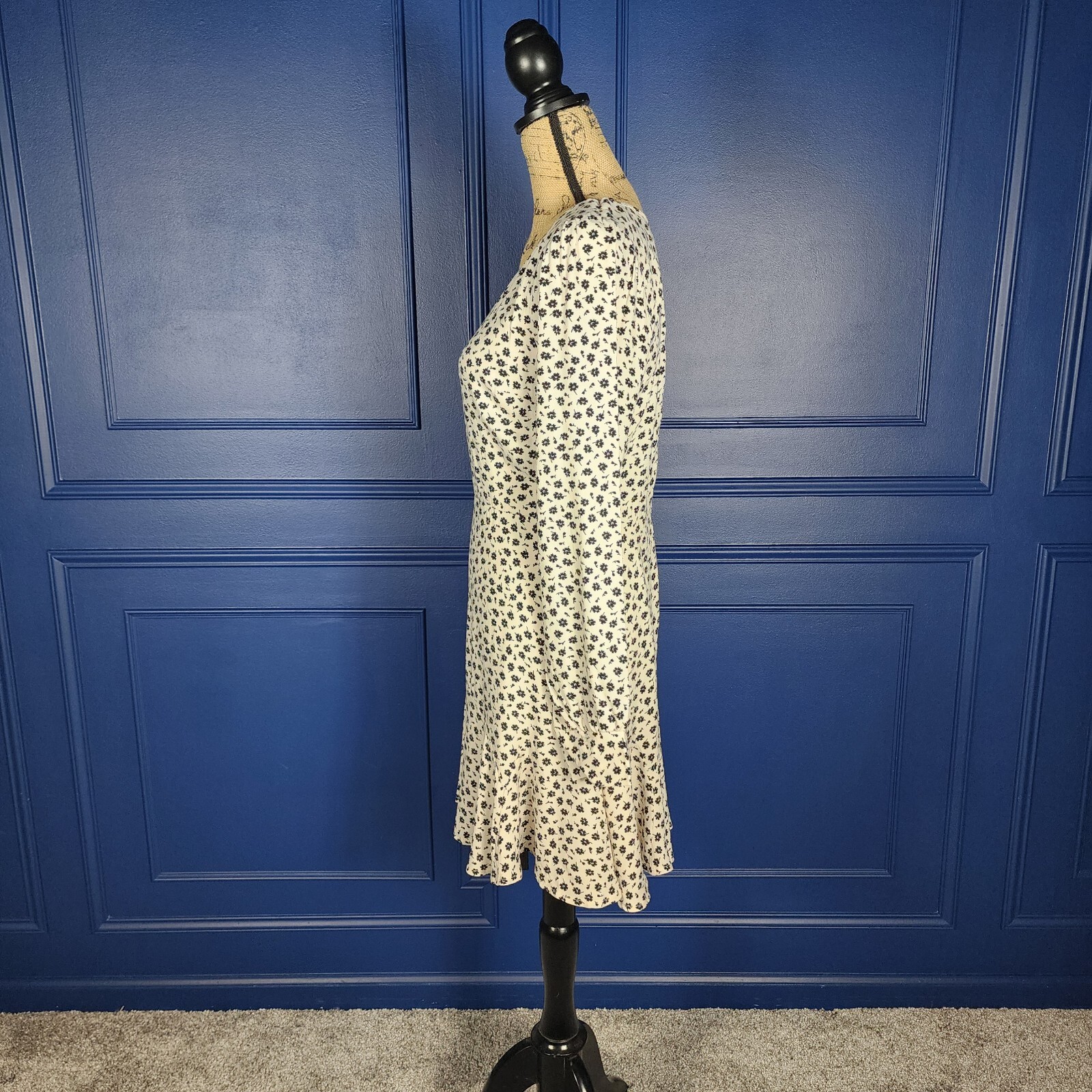 Mini abito swing floreale manica lunga fila A