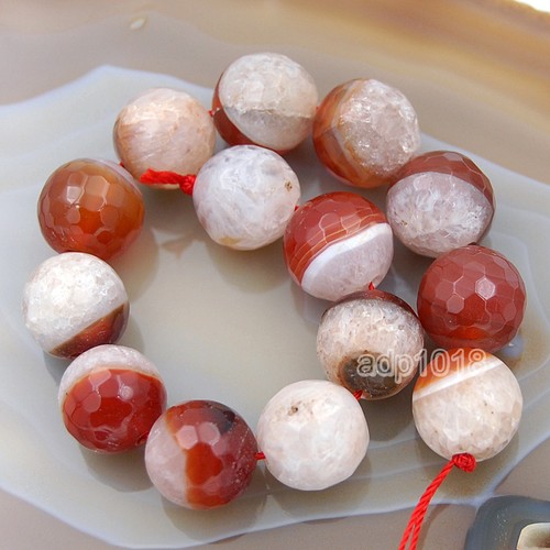 Natural Druzy Agate Faceted Round Gemstone Loose Beads 7.5" Strand - Picture 16 of 18