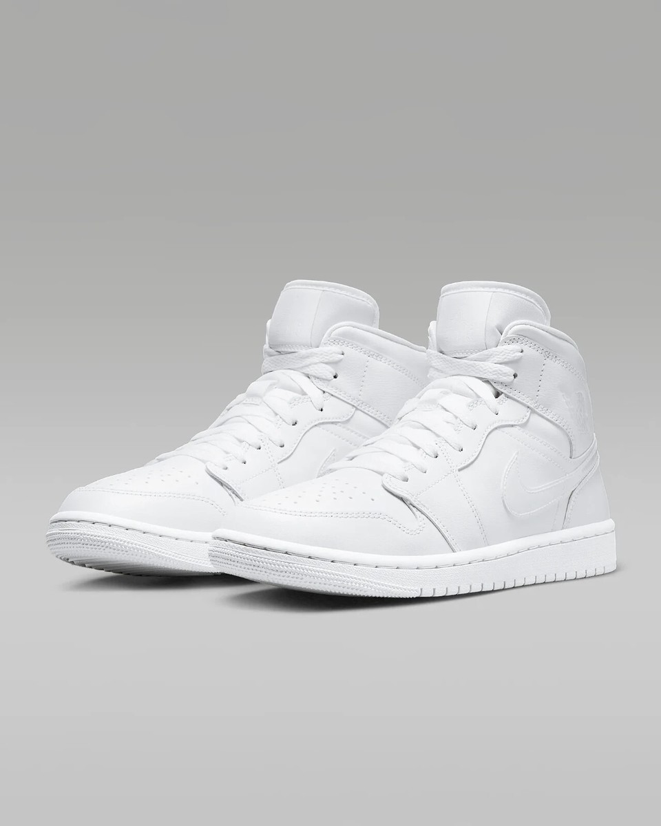 Nike Jordan 1 Mid Triple White DV0911-111 Size 11.5 Women 10