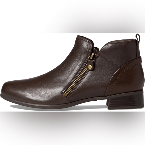 MUNRO Neko Boots Booties Chocolate Tumbled Leather Double Side Zip Size 8.5 - Picture 14 of 14