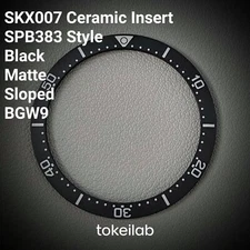 Bezel Insert SKX007 Ceramic BGW9 (SPB383 style) / Sloped / Black Matte - SEIKO