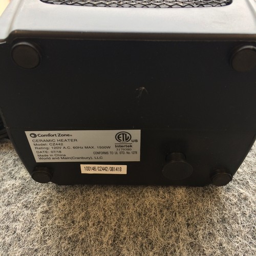 Comfort Zone Portable Ceramic Space Heater Model CZ442WM 1500 Watts - Picture 4 of 7