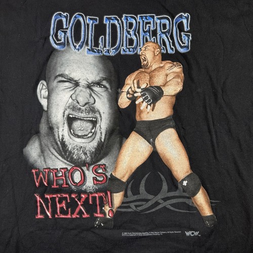 Vintage Hyland WCW Goldberg T Shirt XL Black Graphic Who's Next 1998 Wrestling - Picture 2 of 9