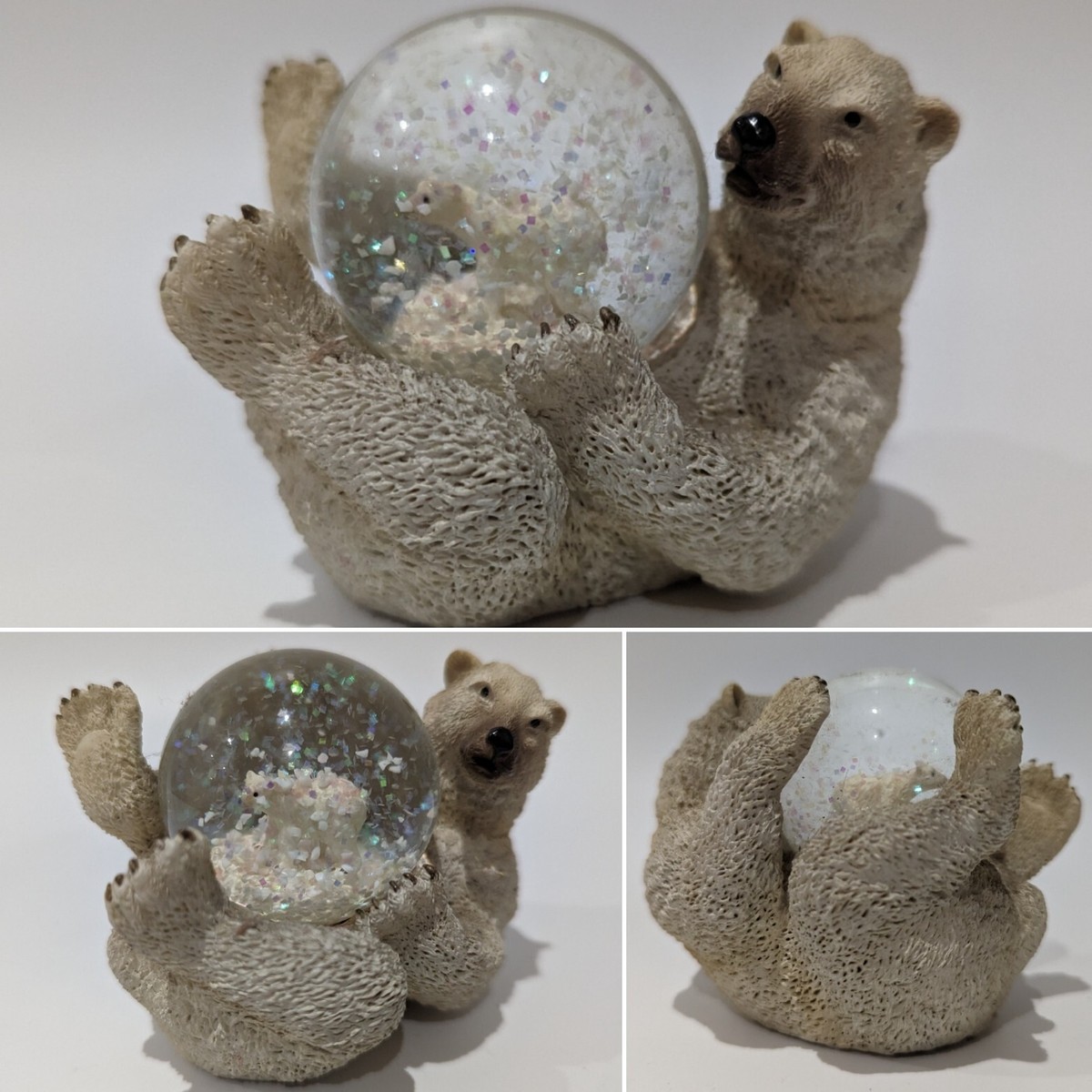SeaWorld Orlando FL Polar Bear Glitter Snow Globe Collectable USA