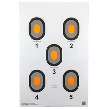 Action Target 5 Bullseyes w/Orange Centers 23" x 35" Heavy White Paper 100 Count
