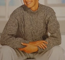 Stylecraft Knitting Pattern 4550 Aran Sweater  30-44