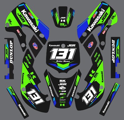 Graphic Kit for 2000-2023 Kawasaki KX65 KX 65 Green Black Blue Decals
