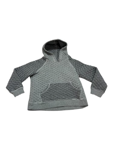 Hanna Andersson Girls 130 US 7-8 Pullover Hoodie Quilted Gray Hearts - Picture 5 of 6