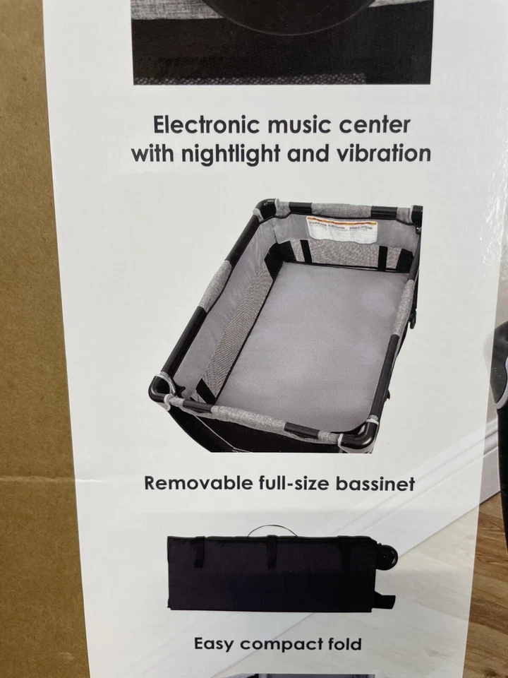 Baby Trend Simply Smart Guardería Centro Playard con moisés y bolsa de viaje - Gris Foto 4 de 4