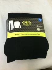 New Athletic Works Boys Youth Thermal Underwear Set Black Breathable U pick