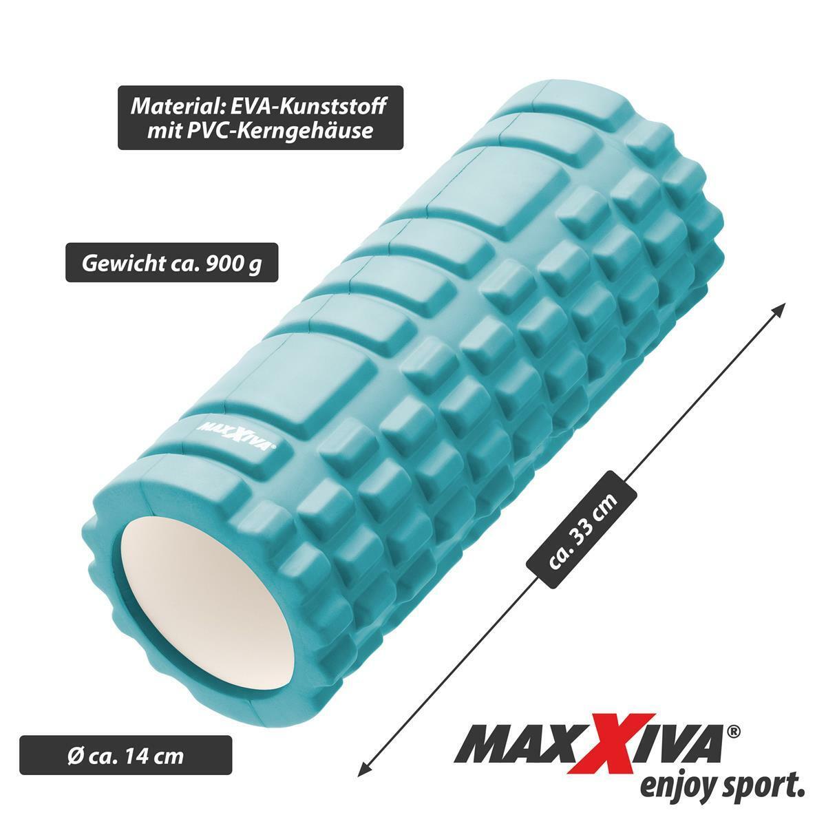 MAXXIVA Massagerolle türkis 33x14 cm Faszienrolle Trainings-Rolle Fitness Foam