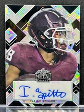 Isaiah Spiller 2022 Leaf Metal Draft AUTO RC #d 6/7 BLACK CRYSTAL ICE Aggies SP