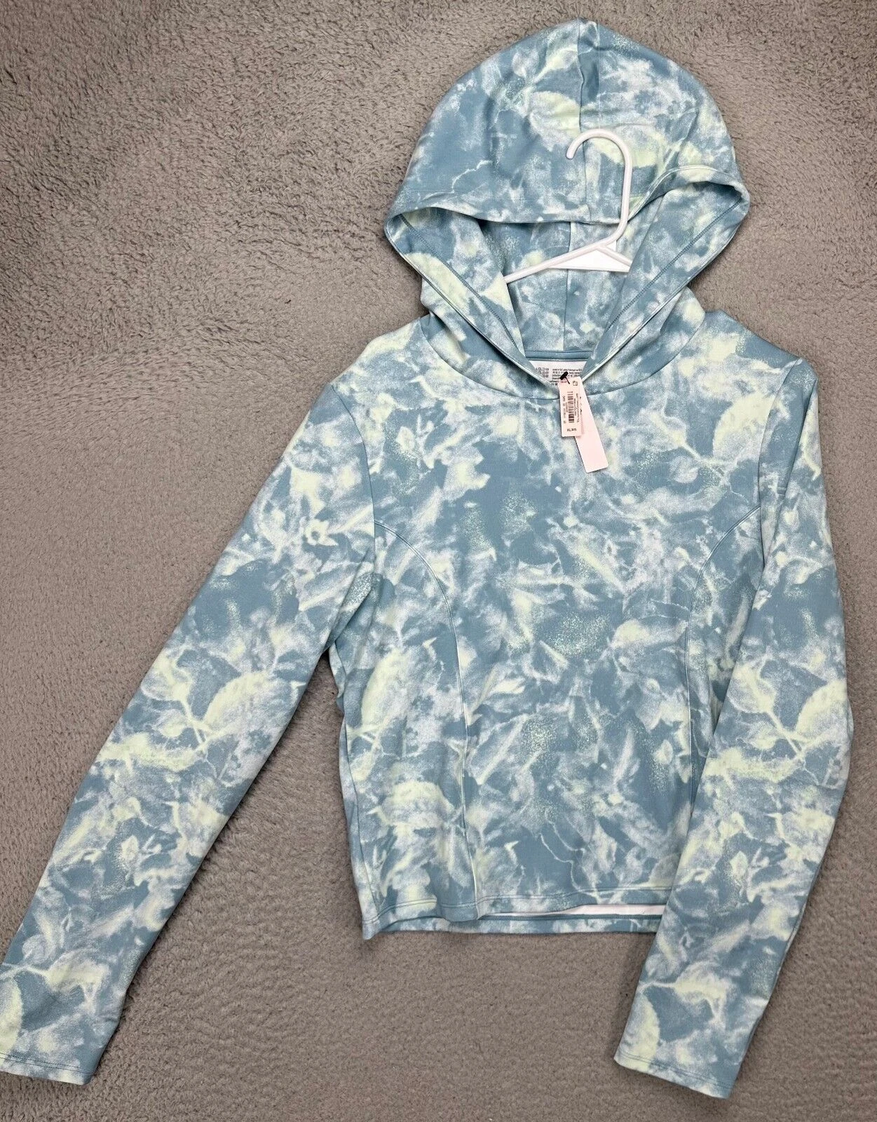 UNDERCOVER Victorias Secret maglione donna XL blu tie dye crop felpa con cappuccio donna NUOVO