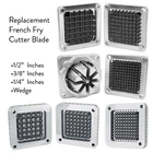 French Fry Cutter Replacement Blade & Pushing Block Frame  1/2" 3/8" 1/4" 8Wedge