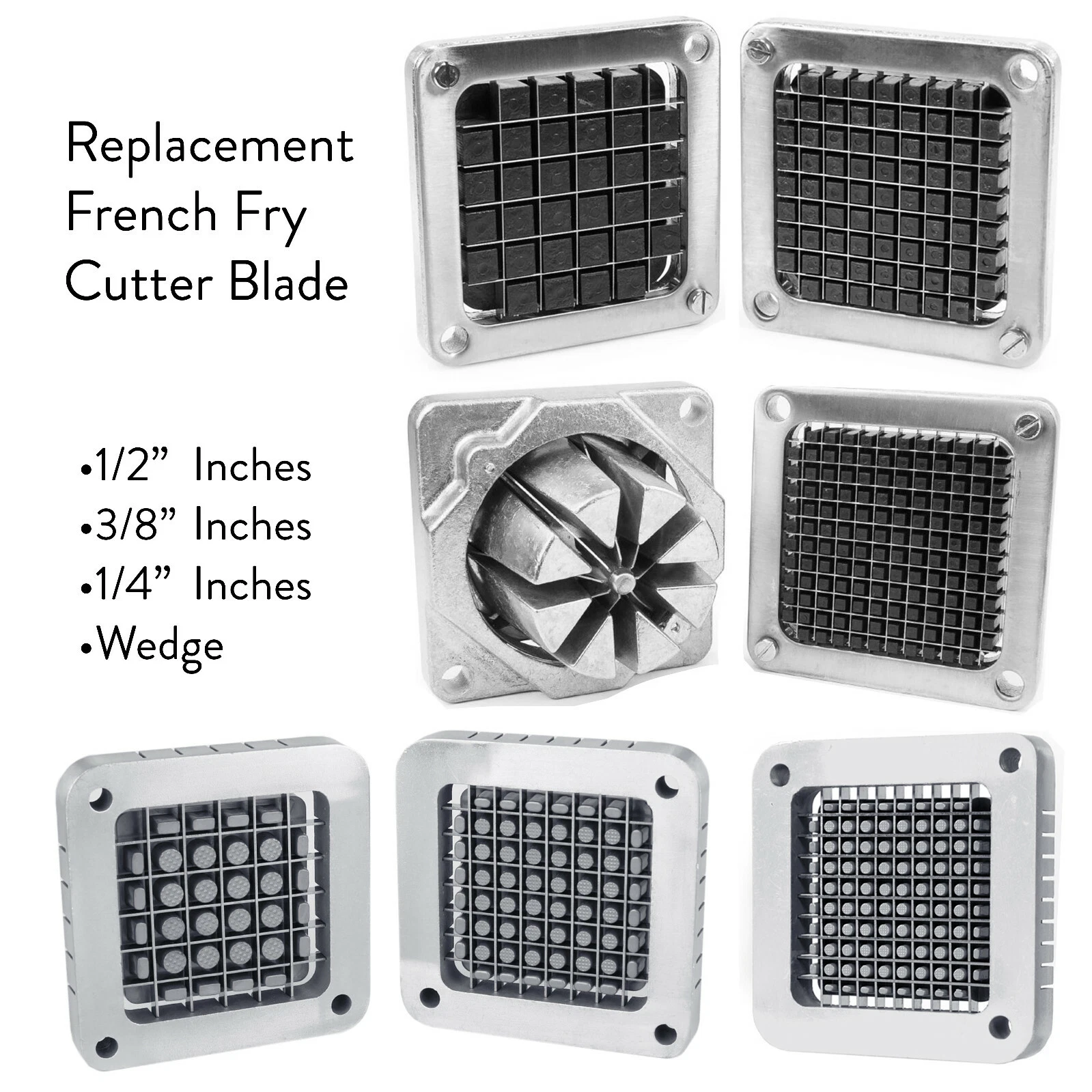 French Fry Cutter Replacement Blade & Pushing Block Frame 1/2" 3/8" 1/4" 8Wedge
Opens in a new windo