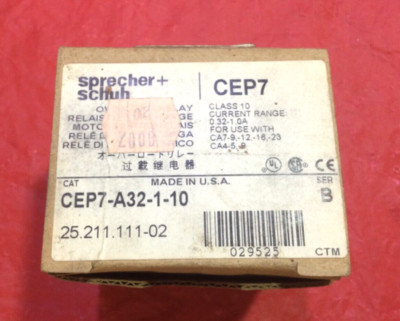SPRECHER & SCHUH CEP7-A32-1-10 Overload Relay