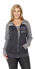 NFL Womens Curvy Triblend Color Block Full Zip Hoodie Plus Sizes 1X-3X
