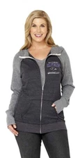 NFL Womens Curvy Triblend Color Block Full Zip Hoodie Plus Sizes 1X-3X