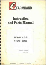 Farmhand Round Baler FE 804 H.D.S Operators Manual