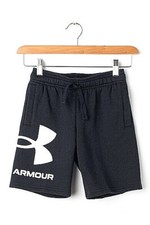 Boys Under Armour Rival Fleece Big Logo Shorts Black Sweat Shorts NEW
