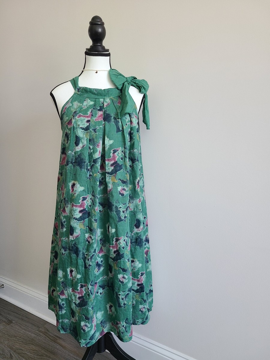 Bellambia Made In Italy Linen Halter Dress Size M