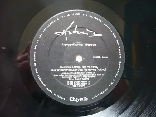 Midge Ure Answers To Nothing Vinyl UK 1988 Chrysalis 1st Press LP Kate Bush - Imagen 2 de 12