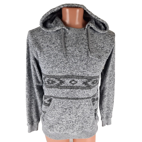 Felpa con cappuccio pullover Vans uomo geometrico a costine taglia media grigio erica