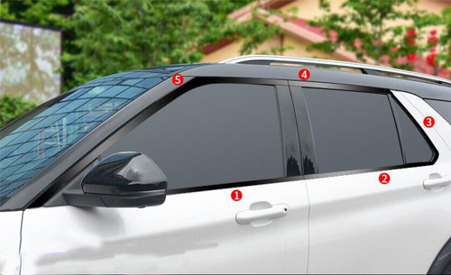 For 2020-2022 Ford Explorer black Stainless Car Window Strip Cover Trim 10PCS - Picture 2 of 6
