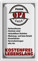 Blechschild 18X12 Cm Firma Opa Gmbh Kostenfrei Oma Spruch Zitat Deko Geschenk Me