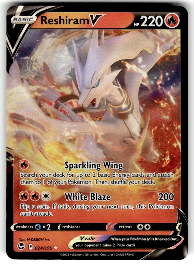 2022 Pokemon Silver Tempest Reshiram V #024/195