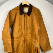 Bass Creek Outfitters Workwear Men's L Insulated Coveralls Wheat Zip Pocket Snap