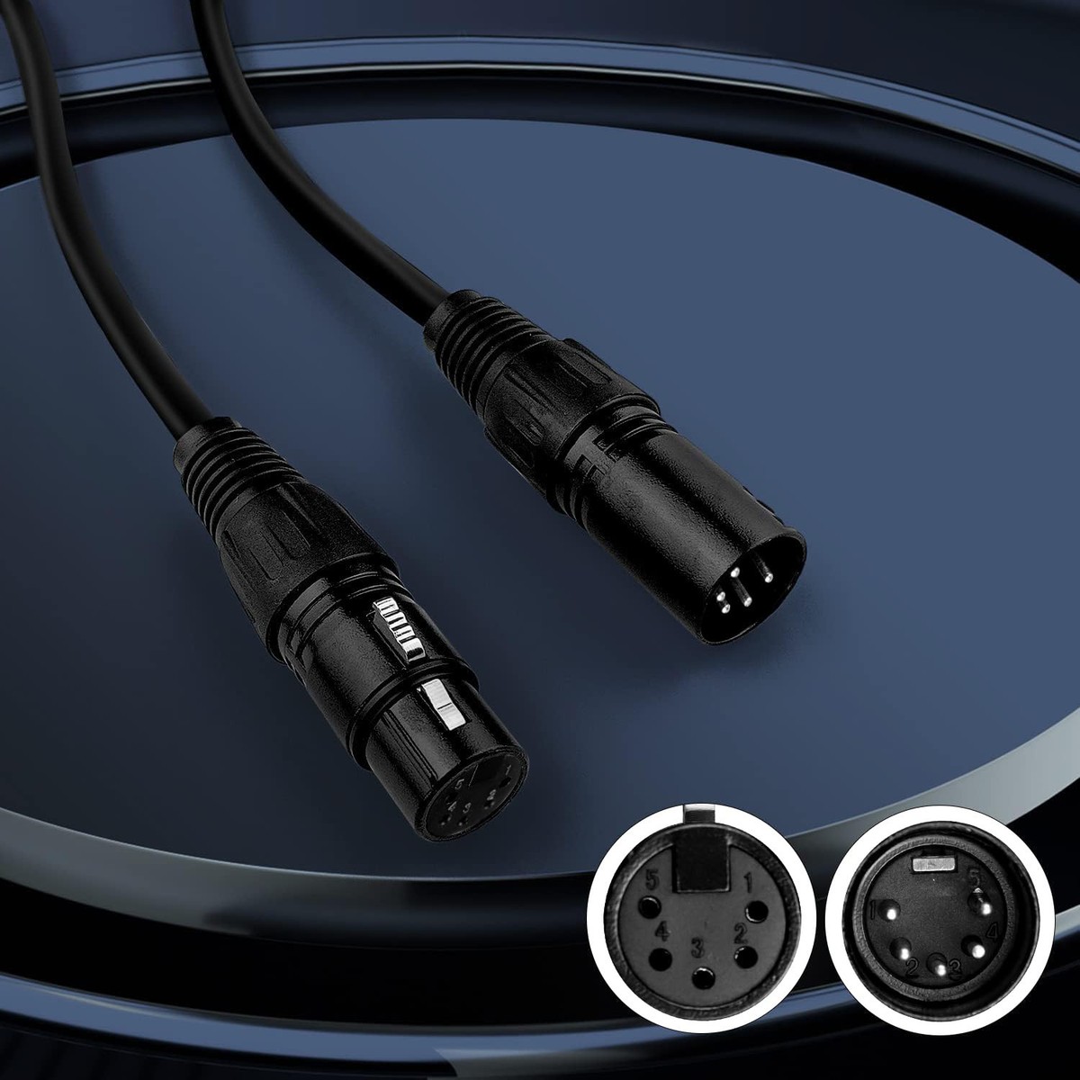 Jindaaudio Lot De 4 Câbles DMX 3m XLR Mâle Vers Femelle - Pour Microphones Et Éclairage Scène