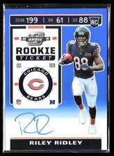 Riley Ridley 2019 Panini Contenders Optic Blue Prizm RC Auto /75 #135 Chicago