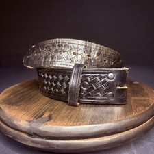 Leather Duty Belt (Size 36") Waist Black Basket Weave Leather