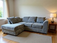 Grey corduroy corner sofa in great condition