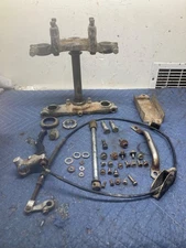 1980 suzuki ts100 parts lot cable axle hardware tool tray triple tree grab bar