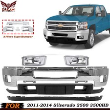 Front Bumper Chrome Kit With Fog Lights For 2011-2014 Silverado 2500 3500 Hd Front Bumper Chrome Kit With Fog Lights For 2011-2014 Silverado 2500 3500 Hd