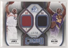 2009 SP Game Used Combo Materials Level 2 13/50 LeBron James Karl Malone HOF 2h4