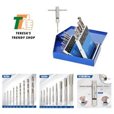 18 Piece , M2 HSS M2-M12 Taps 2.05-10.2mm Drill Bits Include Tap Wrench, Fi...