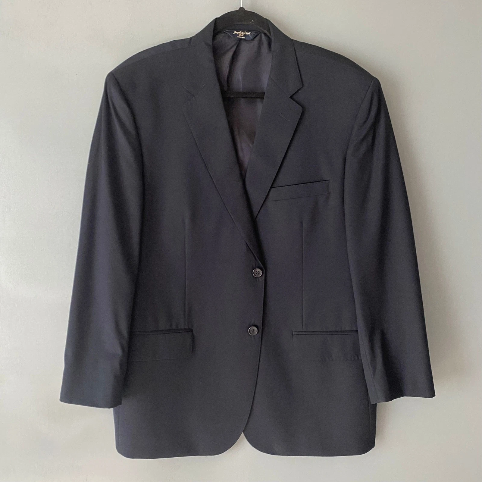 JOSEPH & FEISS Men's 44S Dark Navy 100% Wool Sportscoat Blazer Classic Preppy