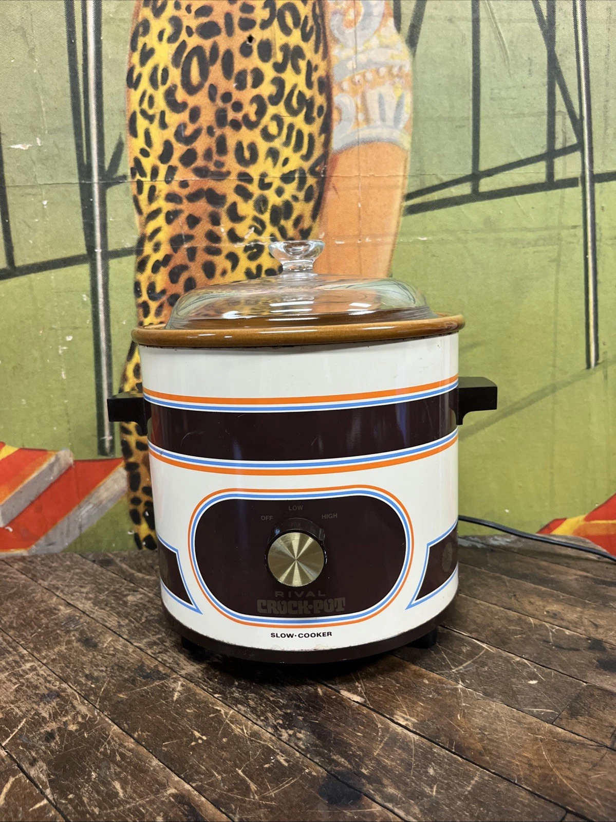 VINTAGE C. 1980 RIVAL 3.5 QUART CROCK POT SLOW COOKER RETRO KITCHEN DECOR 3100
