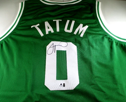 Jayson Tatum / Autographed Boston Celtics Green Custom Basketball Jersey / COA