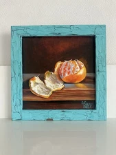 original oil painting Tangerine still life 20х20cm Gift Wall Art Fine Art Fruits