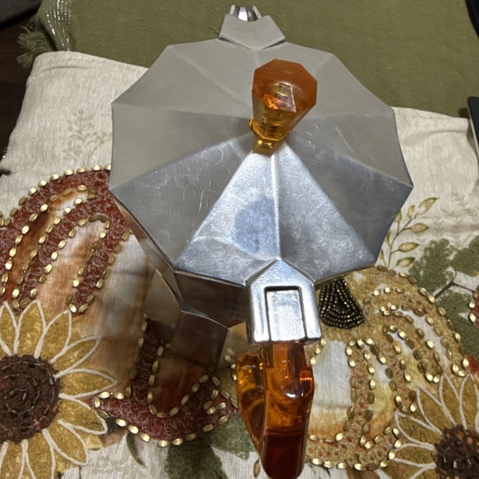 Cafetera/espresso MCM Pezzetti de colección estufa percoladora ámbar lucite Foto 3 de 4