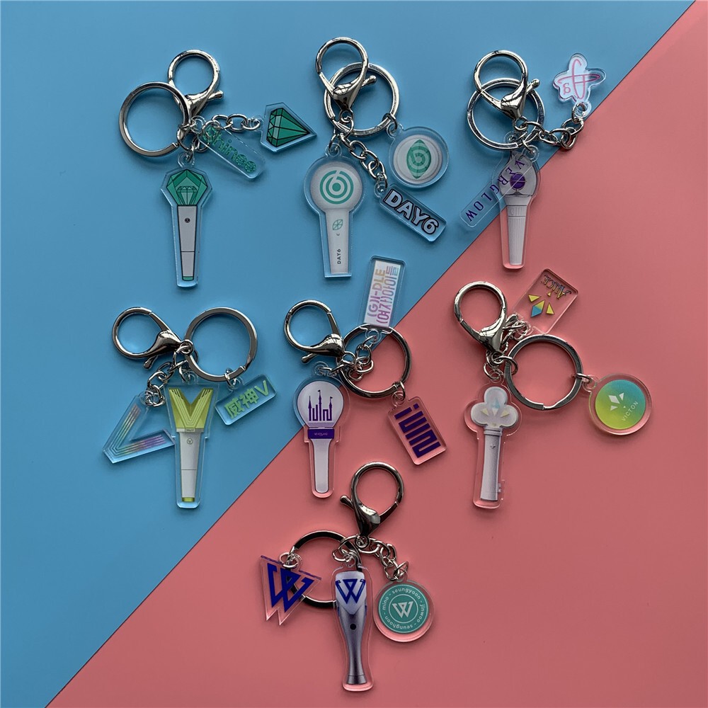 Kpop Enhypen Mamamoo Stray Kids Blackpinks NCT Lightstick Bell Keychain Keyring-
